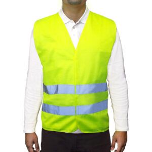 Chaleco Reflectivo Amarillo 2 Cintas Certificado Clase II EN20471 - Talla única