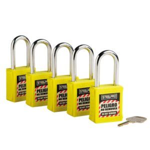 KIT DE 5 CANDADOS MK STEELPRO X10 AMARILLO