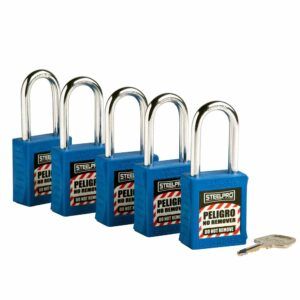 KIT DE 5 CANDADOS MK STEELPRO X10 AZUL