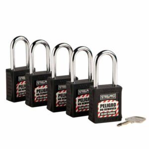 KIT DE 5 CANDADOS MK STEELPRO X10 NEGRO