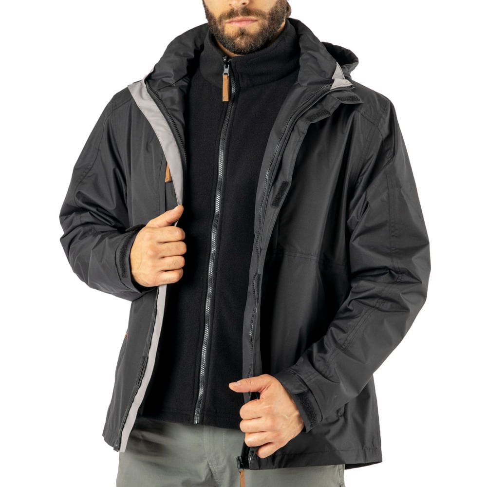 Parka Quebec 3 En 1 Ottawa Hombre Gris - Imagen 2