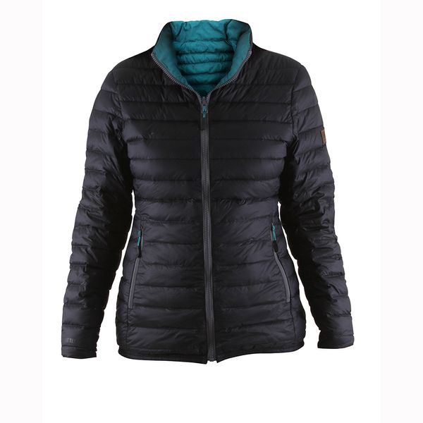 Parka Pluma HW Goose Reversible Mujer Negro/Turquesa - Imagen 2