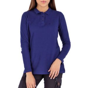 Polera Pique QUEBEC Manga Larga Mujer Azul